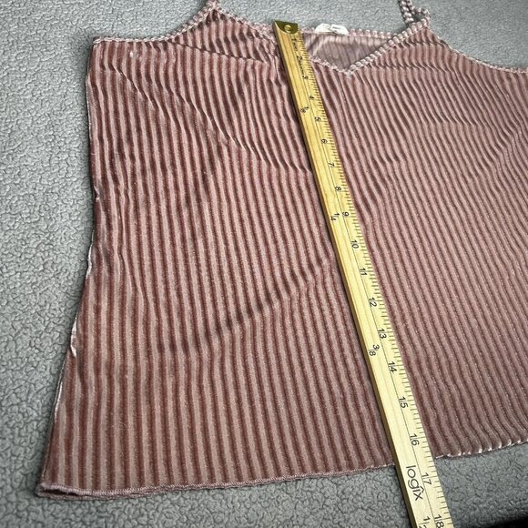 POL Tank Top Womens Large Pink Blush Velvet Fairy Cami Spaghetti Strap V Neck - Picture 7 of 8